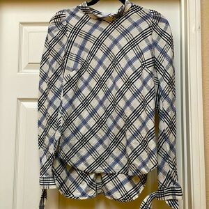 Veronica Beard- Isabel Plaid Top - can be worn front or back